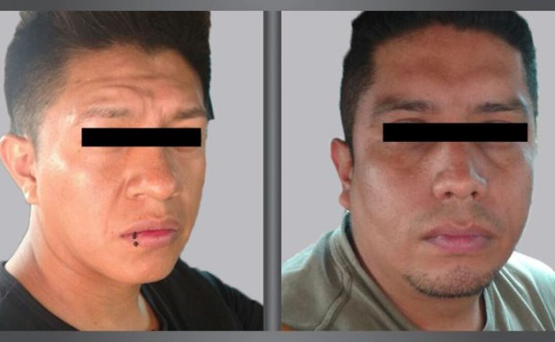 Detenidos por resguardar a 19 migrantes centroamericanos. (Foto: FGJEM)