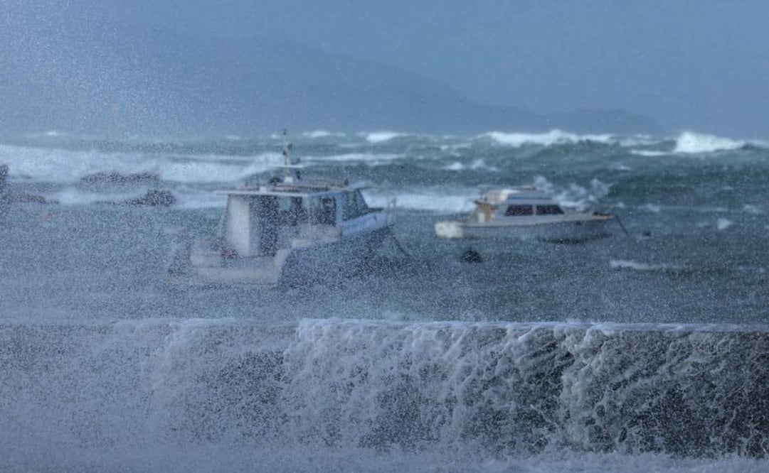 La policía participa en las evacuaciones mientras el oleaje impacta varios suburbios de Wellington. (08/06/26) Foto: AFP