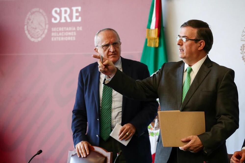 Mercelo Ebrard y Jesús Seade en Conferencia de Prensa. Diego Simón EL UNIVERSAL