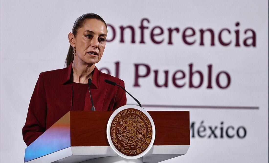 Claudia Sheinbaum en la mañanera del 2 de abril de 2025. Foto: Berenice Fregoso/EL UNIVERSAL