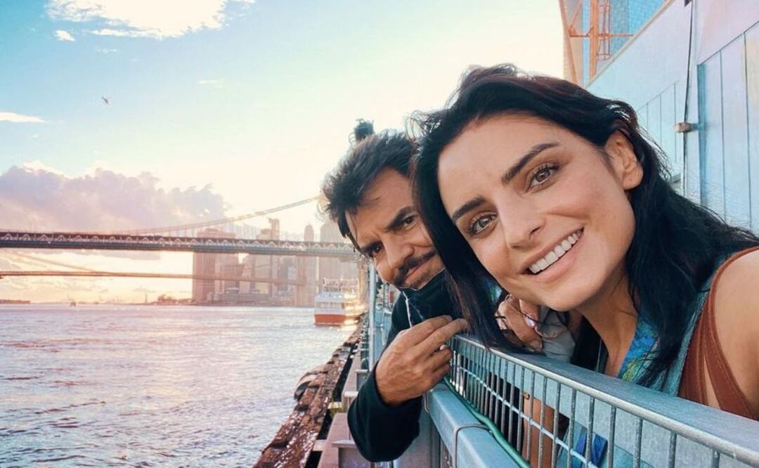 Aislinn y Eugenio Derbez. Fuente: Instagram @aislinnderbez