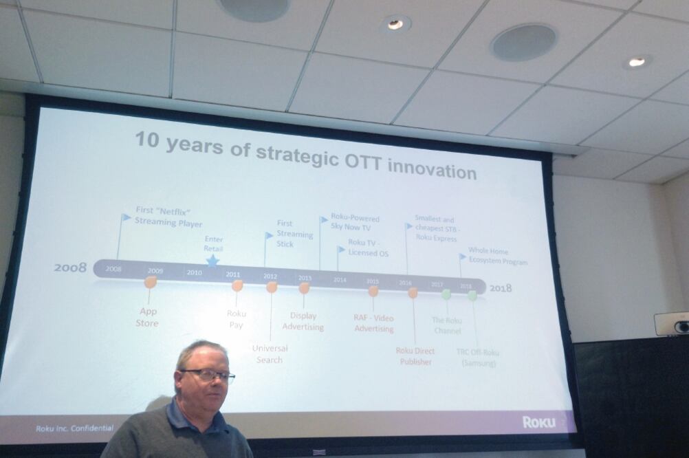 Anthony Wood, fundador y CEO de Roku, asegura que no compiten con los operadores de televisión de paga, pues considera que el streaming es el futuro de la televisión y es un disruptor del modelo tradicional de TV (CARLA MARTÍNEZ. EL UNIVERSAL)