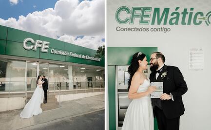 "Amor electrizante"; pareja regia elige la CFE como escenario para sus fotos de boda