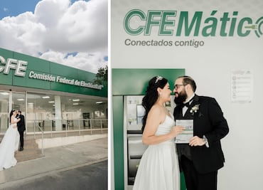 "Amor electrizante"; pareja regia elige la CFE como escenario para sus fotos de boda