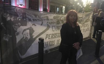 Presidenta de la CNDH protesta afuera de Palacio Nacional