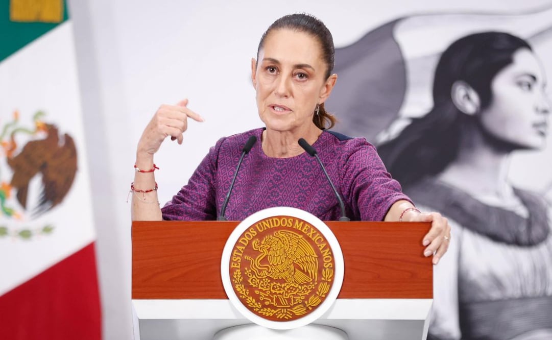 La presidenta Claudia Sheinbaum en la Mañanera del Pueblo del 22 de abril de 2026 en Palacio Nacional. Foto: Diego Simón Sánchez/ EL UNIVERSAL