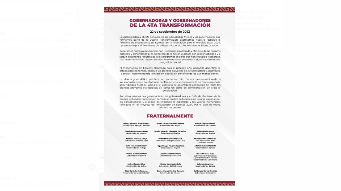 Gobernadores 4T. Foto: especial