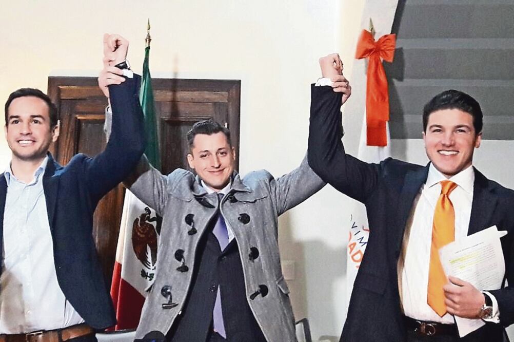 Luis Donaldo Colosio Riojas (centro) y Agustín Basave Alanís (izq.) buscan ser diputados por Movimiento Ciudadano. (ESPECIAL)