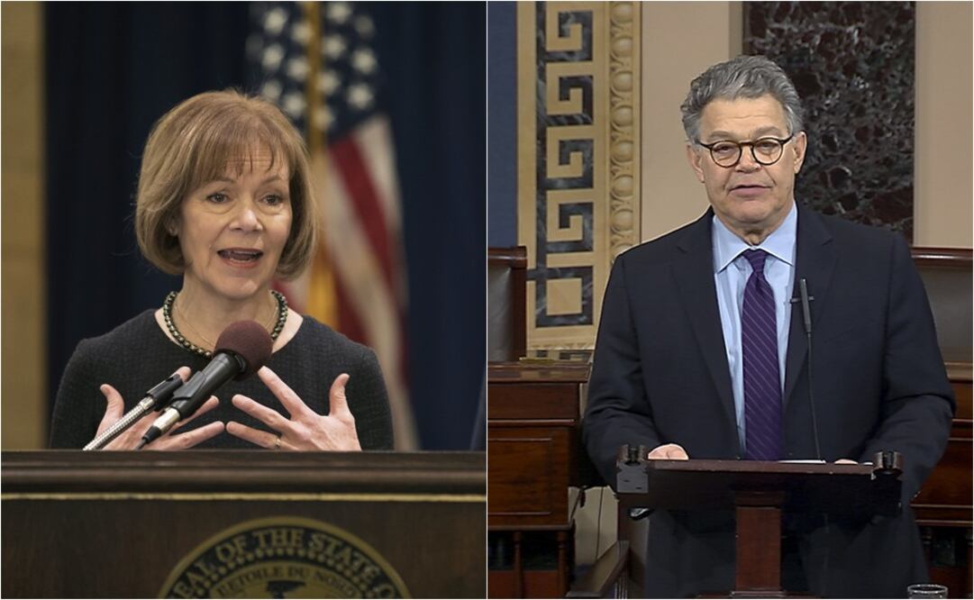 La vicegobernadora Tina Smith y el ex senador demócrata Al Franken (Foto: Reuters / AP)