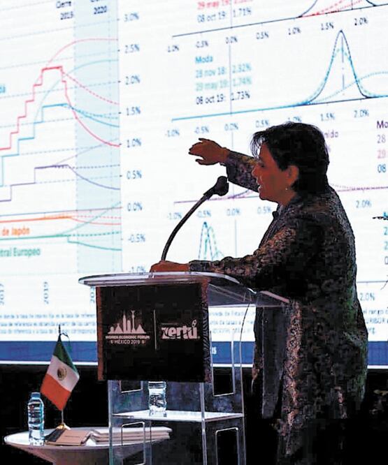 En su informe trimestral de abril a junio de este año, el Banxico ajustó el rango de crecimiento de la economía a entre 0.2% y 0.7% para 2019, expuso Irene Espinosa, subgobernadora del organismo. TOMADA DE FACEBOOK