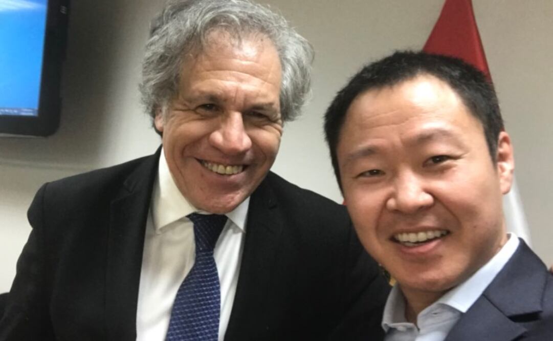 Kenji Fujimori, de 37 años, con el secretario general de la OEA (Foto: Twitter @KenjiFujimoriH)