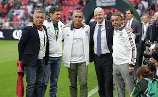 Gianni Infantino, presente en la reinauguración del Estadio Banorte junto a Emilio Azcárraga
