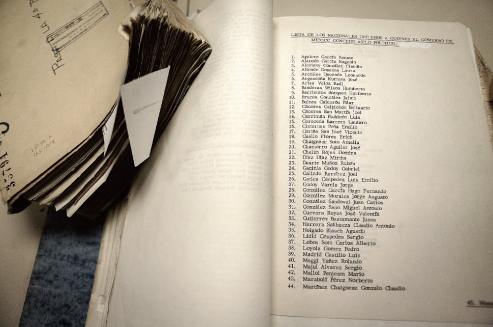 De acuerdo con una lista que permanece en la SRE, Laura Allende Gossens, hermana del mandatario depuesto, aparece en el número cuatro de personas que obtuvieron asilo en el país (JORGE SERRATOS. EL UNIVERSAL)