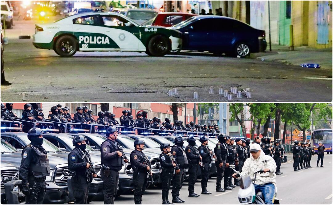 Tras los ataques armados en la alcaldía Cuauhtémoc, la Secretaría de Seguridad Ciudadana realizó un operativo. Fotos: Valente Rosas / EL UNIVERSAL y Especial