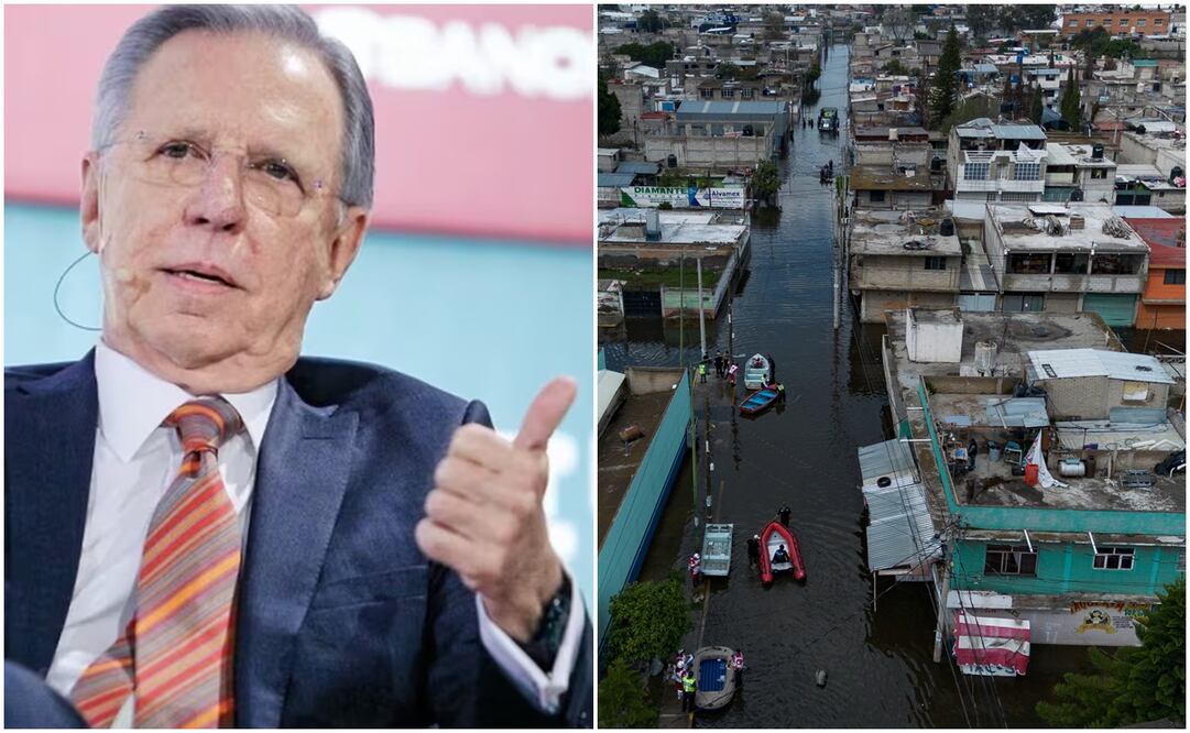 Joaquín López-Dóriga exhibió las inundaciones en Chalco. Foto: Hugo Salvador / EL UNIVERSAL
