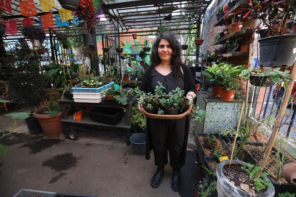 Nayeli Real es una mujer que siembra y enseña a sembrar en Huerto Romita, en la Ciudad de México