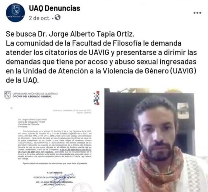 Dan de baja a maestro que abusó sexualmente de una mujer en Querétaro