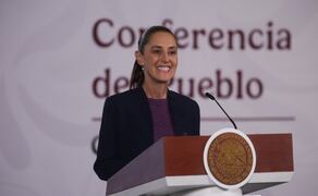 La presidenta Claudia Sheinbaum en la “Mañanera del Pueblo” del 26 de agosto de 2026 en Palacio Nacional. Foto: Carlos Mejía/ EL UNIVERSAL