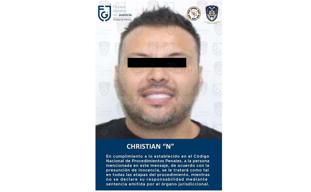 Christian “N”, “El Chris”, líder del CJNG en CDMX. Foto: Fiscalía capitalina