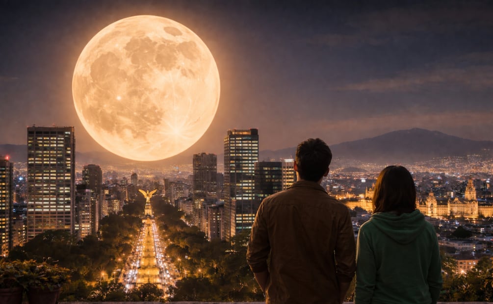 La Luna Azul no se tiñe realmente de azul, simplemente es el nombre que se le da al segundo plenilunio que ocurre en un mismo mes. Foto: Generada con IA