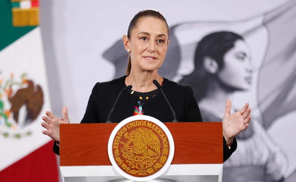 La presidenta Claudia Sheinbaum durante la mañanera del 11 de diciembre del 2025. Foto: Diego Simón / EL UNIVERSAL