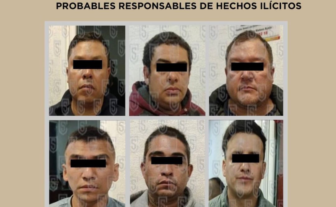Policías de la Secretaría de Seguridad del Estado de México arrestaron a seis personas. Foto: Especial