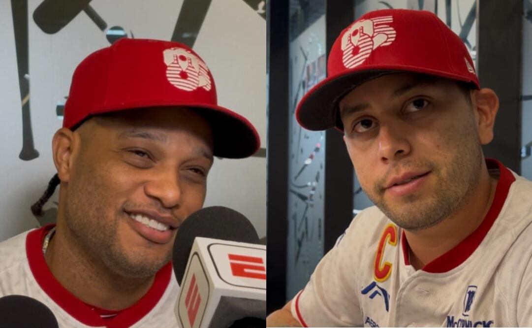 Robinson Canó y Juan Carlos Gamboa en el Media Day de los Diablos Rojos del México - Fotos: Saúl Cano/EL UNIVERSAL