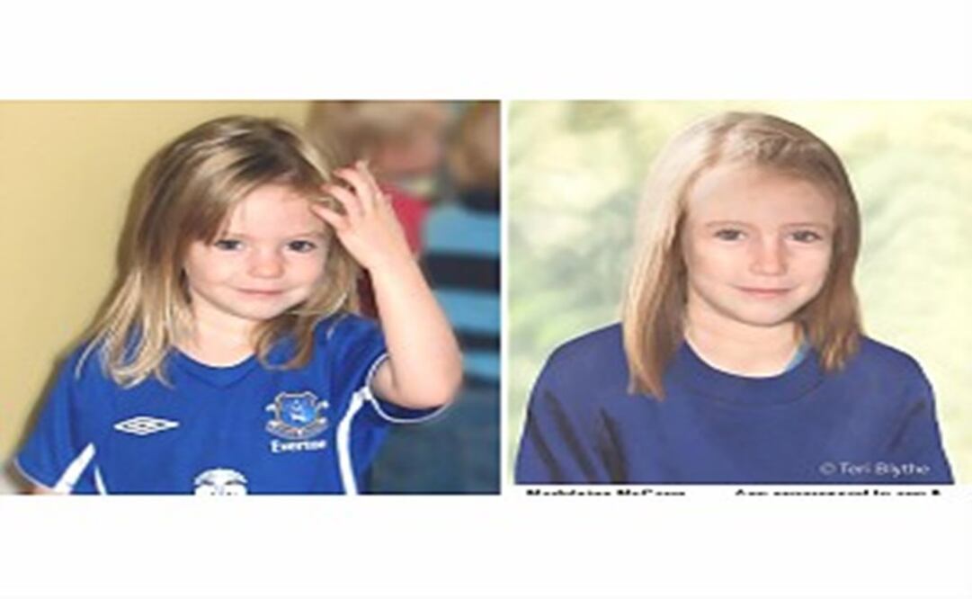 Madeleine a los 4 años, cuando desapareció, y una foto hecha por computadora de cómo habría sido a los 9 (Foto: Archivo/El Universal)