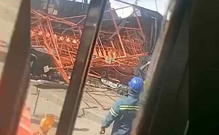 Cae estructura metálica en obras de la Línea 12 del Metro: VIDEO