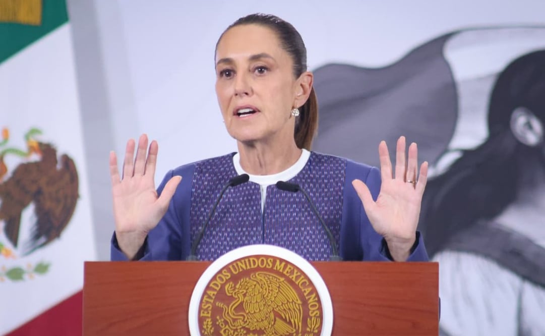 Presidenta Claudia Sheinbaum durante su conferencia de prensa matutina desde Palacio Nacional este martes 24 de marzo de 2026. Foto: Luis Camacho/ EL UNIVERSAL