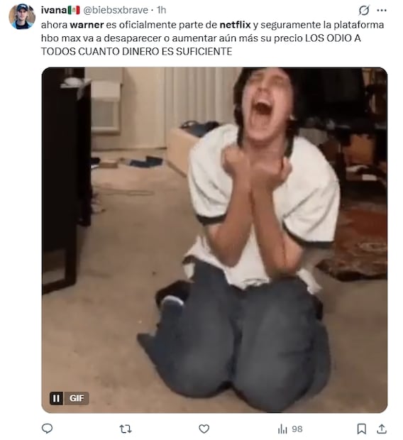 Los mejores memes de la compra de Warner Bros Discovery por parte de Netflix; así reaccionaron en X. Fuente: X