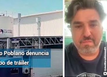Empresario rompe en lágrimas y denuncia robo de tráiler con mercancía en Puebla
