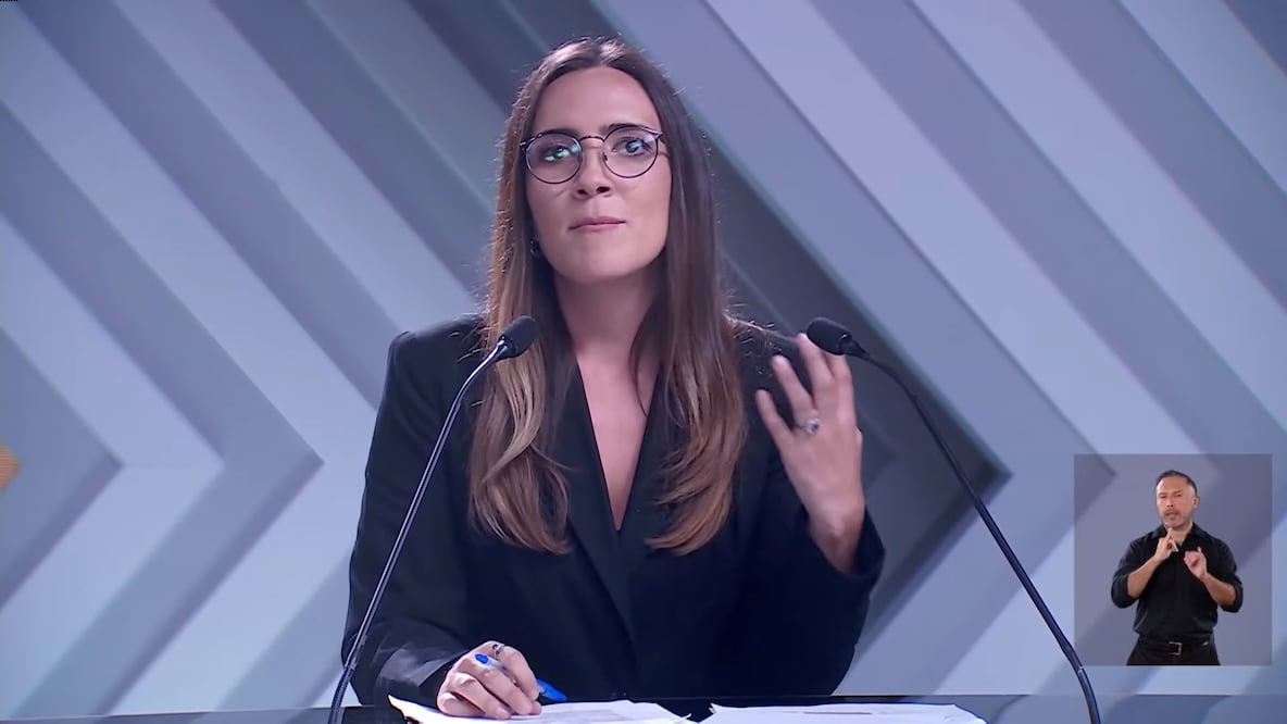 Luisa Cantú en el anterior Debate Presidencial. Foto: Captura de Pantalla