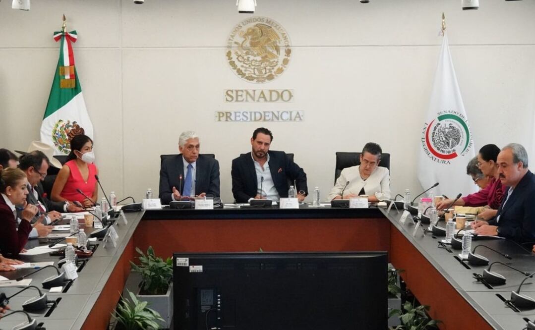 El senador Raúl Paz Alonso y Germán Martínez Santoyo, titular de la Comisión Nacional del Agua, encabezaron la Reunión de Recursos Hidráulicos, realizada en el Senado de la República: Foto/ Cuartoscuro 
