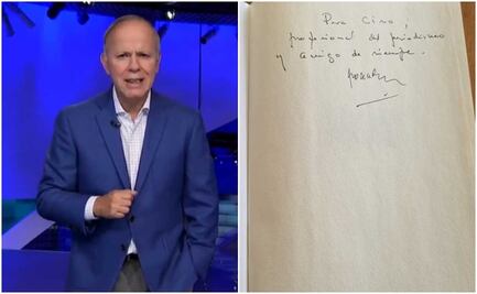 Ciro Gómez Leyva muestra libro que AMLO le dedicó llamándolo "profesional del periodismo"
