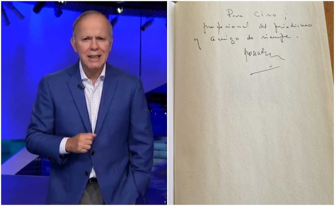 Libro con dedicatoria para Ciro Gómez Leyva por el presidente López Obrador. Foto: captura de pantalla - Twitter @CiroGomezL