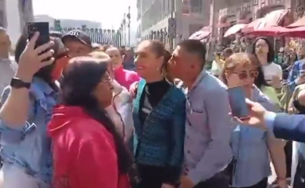 La presidenta Claudia Sheinbaum fue víctima de acoso en el Centro Histórico de la CDMX. Foto: Captura de video
