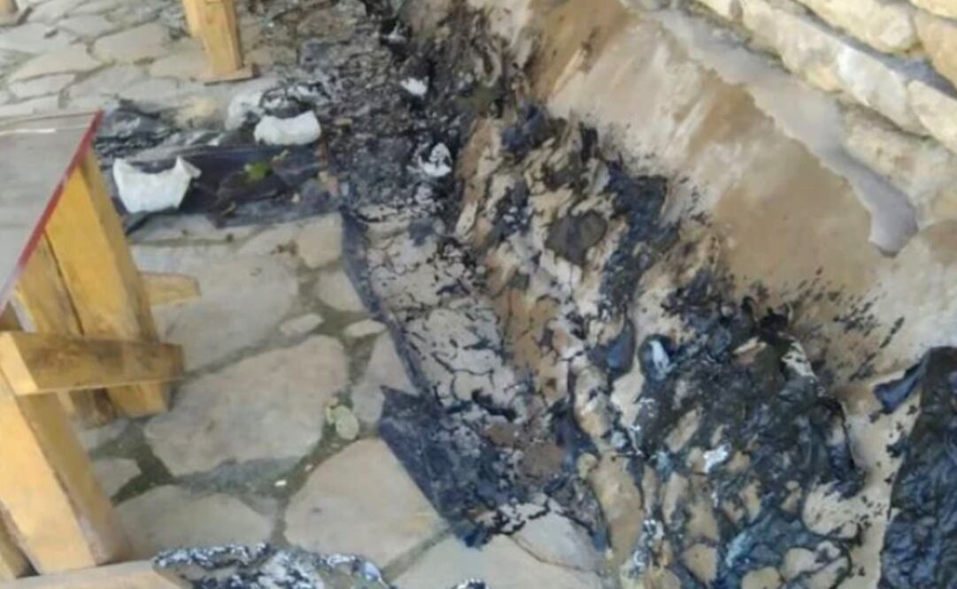 Aspectos del incendio en la zona arqueológica de El Tajín. Foto: Cortesía Edgar Escamilla