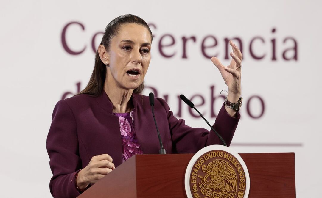 Claudia Sheinbaum en la mañanera del 28 de marzo de 2025. Foto: EFE