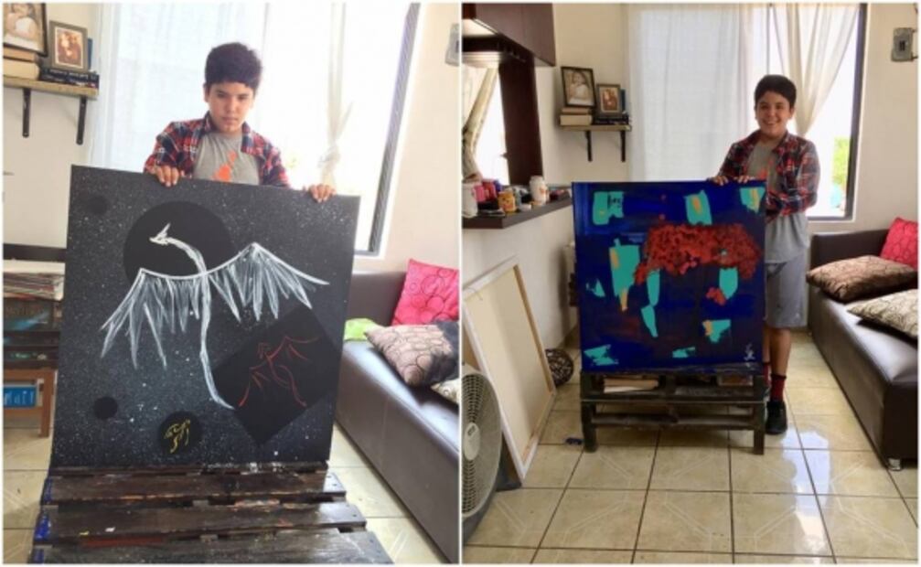 Joven autista en Tamaulipas se refugia en la pintura; lleva 4 exposiciones