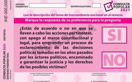 Así es la boleta "austera" para la consulta popular sobre juicio a expresidentes