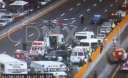 Suman 16 lesionados tras choque en la México-Puebla