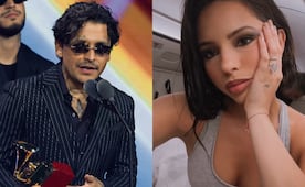 ¿Christian Nodal ignora a Ángela Aguilar en los Premios Juventud? Aseguran que ella buscó su beso varias veces  