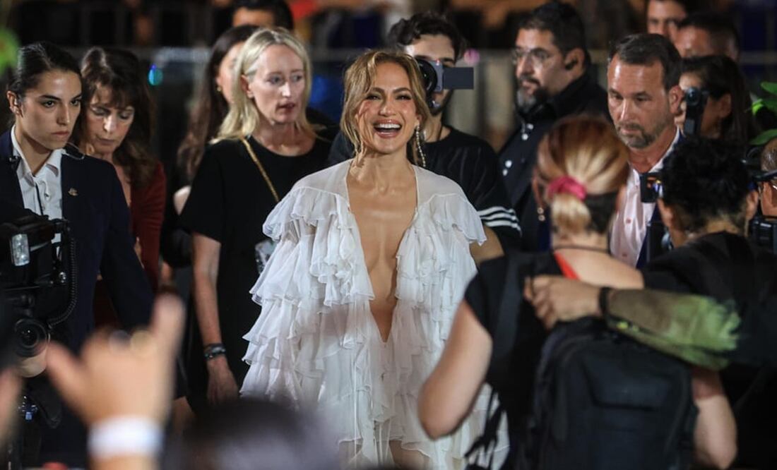 La cantante y actriz Jennifer Lopez en la presentación de la cinta, "Atlas", en la CDMX. Foto: Gabriel Pano/ EL UNIVERSAL.
