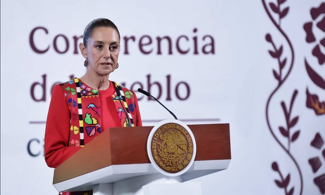 Claudia Sheinbaum en la mañanera del 11 de abril de 2025. Foto: Fernanda Rojas/EL UNIVERSAL