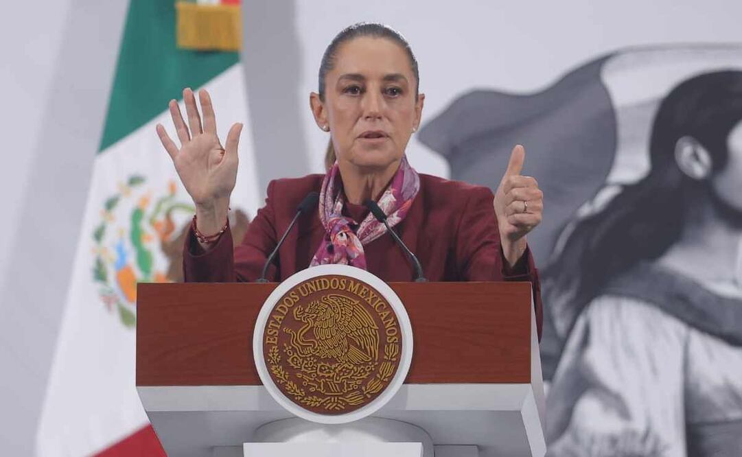 Claudia Sheinbaum, presidenta de México, durante la mañanera del 16 de octubre del 2025. Foto: Gabiel Pano / EL UNIVERSAL