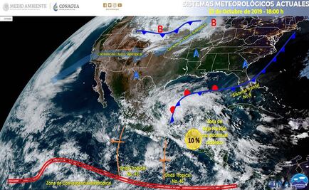 Frente frío llegará al norte y noreste del país; ocasionará baja de la temperatura