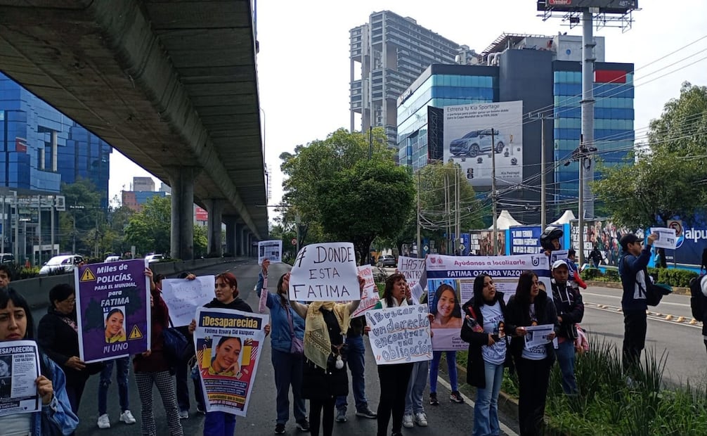 Bloquean Periférico Sur para exigir búsqueda de la enfermera Fátima Ozoara Cid desaparecida; demandan avances en la investigación. Foto: Especial
