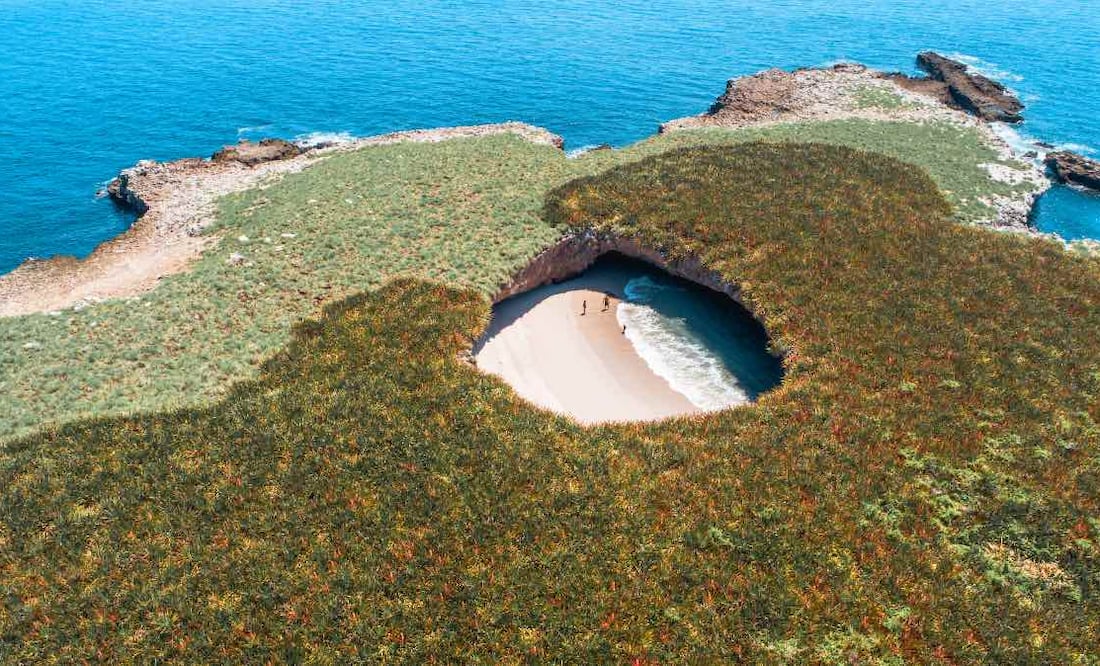 Playa Escondida se encuentra en Isla Redonda, la cual forma parte de las Marietas. Foto: Dirección de Desarrollo y Promoción de Riviera Nayarit