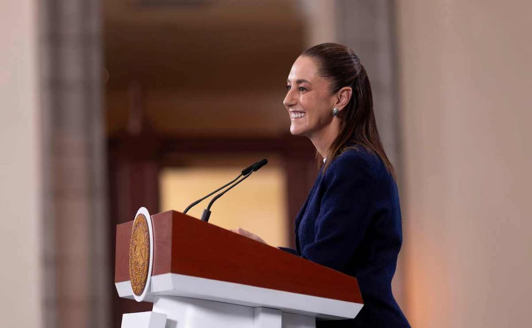 Claudia Sheinbaum en su conferencia matutina del 15 de diciembre de 2025. Foto: Presidencia